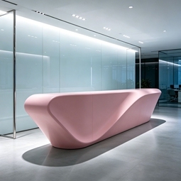 Bureau d'accueil en acier inoxydable, résistant à la rouille, pour les halls de services de transport en commun - Product Image 4