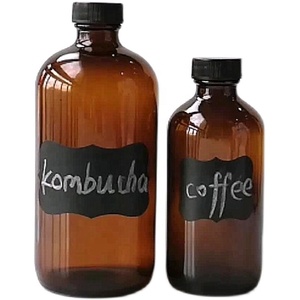 Produttore 8oz 16oz 32oz boston round cold brew coffee bottle bottiglie di vetro per caffè freddo all'ingrosso con tappo a vite in bachelite - Product Image 2