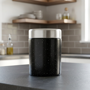 Bote para acampar de acero inoxidable negro al por mayor para almacenamiento de cocina de pan, té y azúcar - Product Image 2