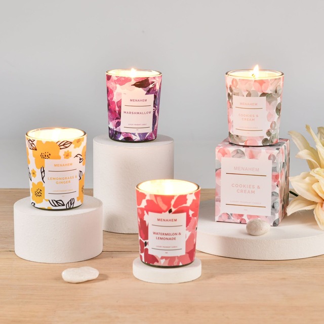New Handmade Sustainable Pillar Scented Candle Floral Gift Soy Wax Smokeless Aromatherapy for Holiday