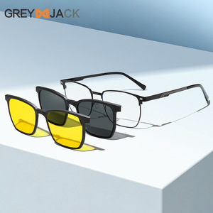 Gafas de sol de metal para hombre Grey Jack, montura completa, lentes TAC, cubierta magnética anti UV, antirradiación para uso en exteriores - Product Image 3