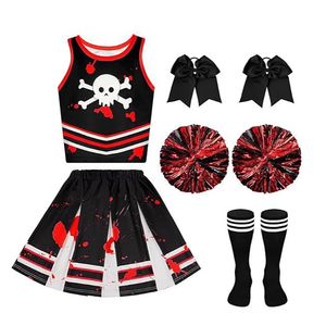 Alta calidad Halloween niños Zombie <span class=keywords><strong>animadora</strong></span> traje niños niña baile Rendimiento uniforme falda traje - Product Image 5