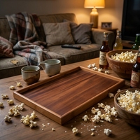 Plateau à thé en bois de noyer de style chinois de qualité supérieure pour le salon, pour servir des collations, des desserts et des ensembles de thé, élégant plateau de service en bois