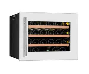 Wein Single Zone Wein kühlschrank Kühler 24 Flaschen Kompressor Tür Kompressor Edelstahl Rot Elektro Schwarz/Silber 220