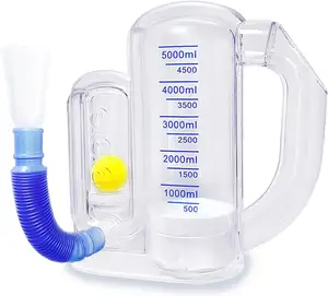 Breathing Exercise Device for Lungs, Deep Breathing Trainer for Adults - 5000ml Volume Measurement with Flow Rate Indicator