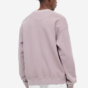 Venta al por mayor holgada hombres casual sudadera redonda sudadera tops blusa sólida manga larga casual cuello hombro caído sudadera - Product Image 4