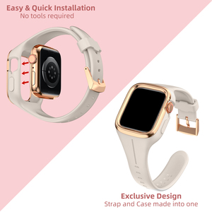 Etui et bracelet en silicone gris pour montre <span class=keywords><strong>Apple</strong></span> <span class=keywords><strong>Watch</strong></span> série 8 7 6 5 <span class=keywords><strong>4</strong></span> 3 2 1 - Product Image 6