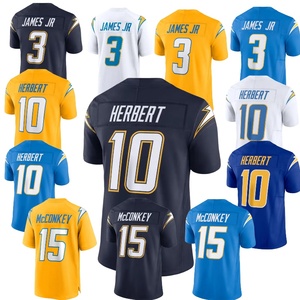 Grosir Los Angeles Jahitan Lengkap # 10 Herbert # 3 James Jr. # 15 Jersey Sepak Bola Amerika McConkey - Product Image 1
