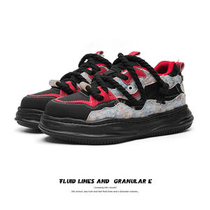 รองเท้าแพลตฟอร์มลำลองสไตล์สปอร์ตอเนกประสงค์ สำหรับคู่รัก สไตล์เฉพาะตัว ระบายอากาศได้ดี ปิดด้วยเชือกผูก หน้าผ้าไมโครไฟเบอร์ สูง 7 ซม. ตามเทรนด์แฟชั่น - Product Image 6