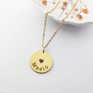 Élégant Collier en <span class=keywords><strong>or</strong></span> avec nom personnalisé Élégant Collier rond de marque Pièce intemporelle Bijoux de station de <span class=keywords><strong>disque</strong></span> Bijoux pour femmes et hommes - Product Image 3