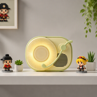 Haut-parleur de piano portable avec lumière d'ambiance et subwoofer, haut-parleur BT 5,4 pouces pour bureau/extérieur/voiture, batterie rechargeable 1200 mAh