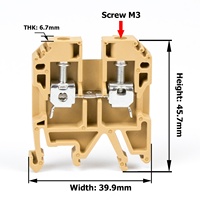 800V 32A 0.2-4mm2 bornier à vis conducteur en laiton 24-12awg JXB/SAK-4EN utilisé pour les E/S d'armoire de commande d'automatisation