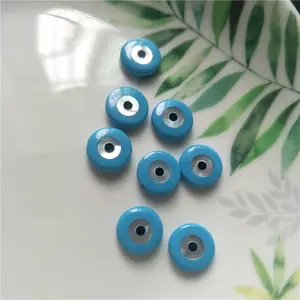 Wholesale custom 10mm shell blue evil eye beads bracelet charms handmade Turkey accessories jewelry material