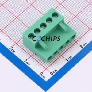 MXHT396K-3.96-05P-GN01-Cu-S-A Plug-in Terminal Block P=3.96mm Connector Plug Screw Fixing 1x5P 3.96mm - Product Image 1