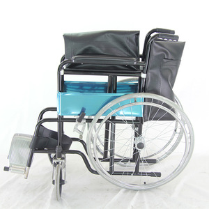 Fauteuil roulant manuel HJK-W809A léger, pliable, avec structure en fer, pour personnes âgées, usage médical. - Product Image 3
