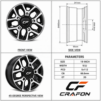 Jantes de voiture CF 5x108 63.4 compatibles avec Smart # 1 # 3 jantes monobloc forgées sur mesure à profil profond