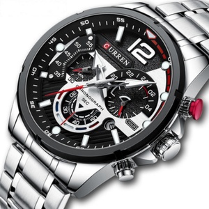 Reloj Curren 8395 Deportivo Multifunción para Hombre, Cronógrafo, Acero Inoxidable, Resistente al Agua 3Bar, Reloj de Cuarzo - Product Image 1