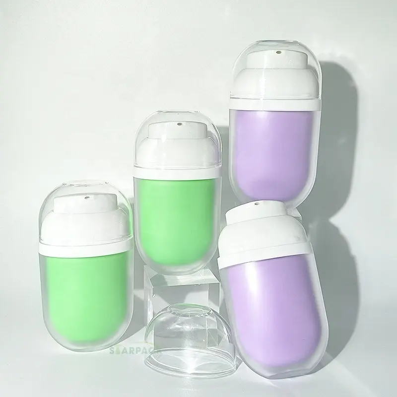 Garrafa plástica vazia cosmética do pulverizador da bomba de 60ml para o frasco de creme protetor solar, garrafa plástica cosmética vazia do protetor solar do novo design