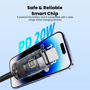 Câble de charge rapide Toocki 20w avec affichage lumineux, transmission 480mbps, câble tressé pour iPhone 8-14 Series - Product Image 5