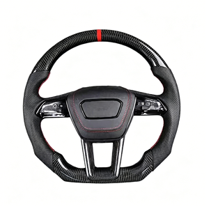 Volante deportivo personalizado de fibra de carbono forjado de cuatro radios, compatible con <span class=keywords><strong>Audi</strong></span> A1/A3/<span class=keywords><strong>A4</strong></span>/B7-B9/A5/A6/C6/C8/A7/A8/RS3/TTS/S5 - Product Image 2