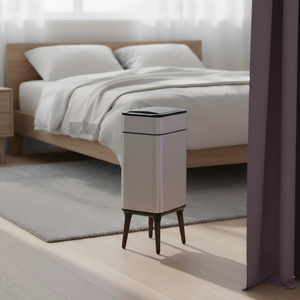 Cestino Intelligente da 15L in Acciaio Inossidabile con Sensore di Aspirazione, Coperchio Apribile Automatico, Ruote e Gambe - Product Image 3