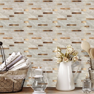 긴 스트립 복합 타일 믹스 골드 알루미늄 껍질과 스틱 벽 타일 쉬운 DIY 방수 주방 backsplash - Product Image 3