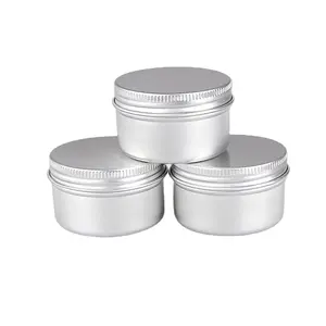 Kosong pelembap bibir Scrub aluminium logam Jar wadah tembakau kaleng timah untuk tubuh krim sabun lilin 10g 30g 60g 100g 250g