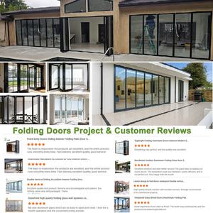 折り畳み式ドアフロントエントリー外装Bi折り畳み式ドアインテリアパティオドアシステムデザイン防水ガラス折りたたみ式アルミ - Product Image 6