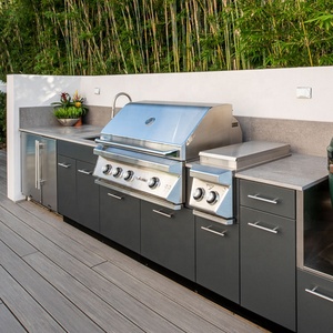 2022 OAT Elegant Customized Outdoor 304 Stainless Steel Kitchen Cabinet Full Set Cabinets bbq Waterproof
