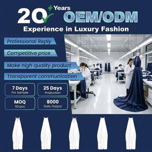 Robe de soirée élégante et luxueuse bleu marine satiné, col halter, dos nu, sans manches, coupe fluide, style swing, personnalisable OEM ODM - Product Image 2