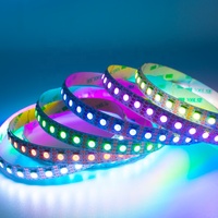 Bande lumineuse magique LED adressable, ruban d'éclairage, 96 diodes/M, IC APA102 5050, rvb, 5V, 12mm, PCB