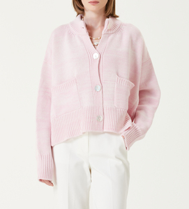 Cardigan da <span class=keywords><strong>Donna</strong></span> in Maglia Vintage 100% <span class=keywords><strong>Cotone</strong></span> con Logo Personalizzato, Manica Lunga, Bottoni Frontali - Product Image 2