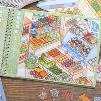 Mr.Paper PET MiniatureScene Sticker Book Relaxing Fun for Kids Scrapbook Journal Decor