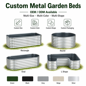 Bacs de jardin surélevés en métal résistant à la corrosion OEM ODM, jardinières en acier galvanisé pour jardin, fabrication en usine - Product Image 1
