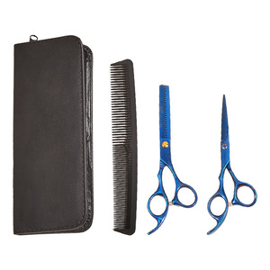 Juego de tijeras y peine de peluquería Wanmei, tijeras profesionales para entresacar el cabello, herramientas de estilismo para flequillo, metal azul, duradero - Product Image 5