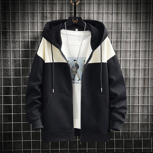 Nouveau cardigan à capuche pour le printemps et l'automne, coupe ample, couleur assortie, manteau décontracté tendance, matière douce, respirante, confortable pour la peau - Product Image 2