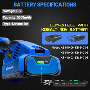 5000mAh tùy chỉnh nhà máy 18650 pin thay thế cho <span class=keywords><strong>kobalt</strong></span> 40V pin KB440-06 KB440-03 KB540-06 <span class=keywords><strong>kobalt</strong></span> 40V công cụ điện - Product Image 2