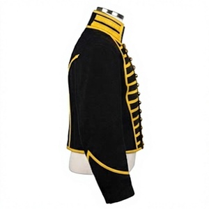 Veste en laine mélangée brodée à la main pour homme, style historique vintage, col montant, simple boutonnage, vêtement d'extérieur d'hiver - Product Image 4