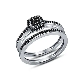 Anéis de prata fornecedor cluster casamento mulheres conjunto de anéis esterlina 925