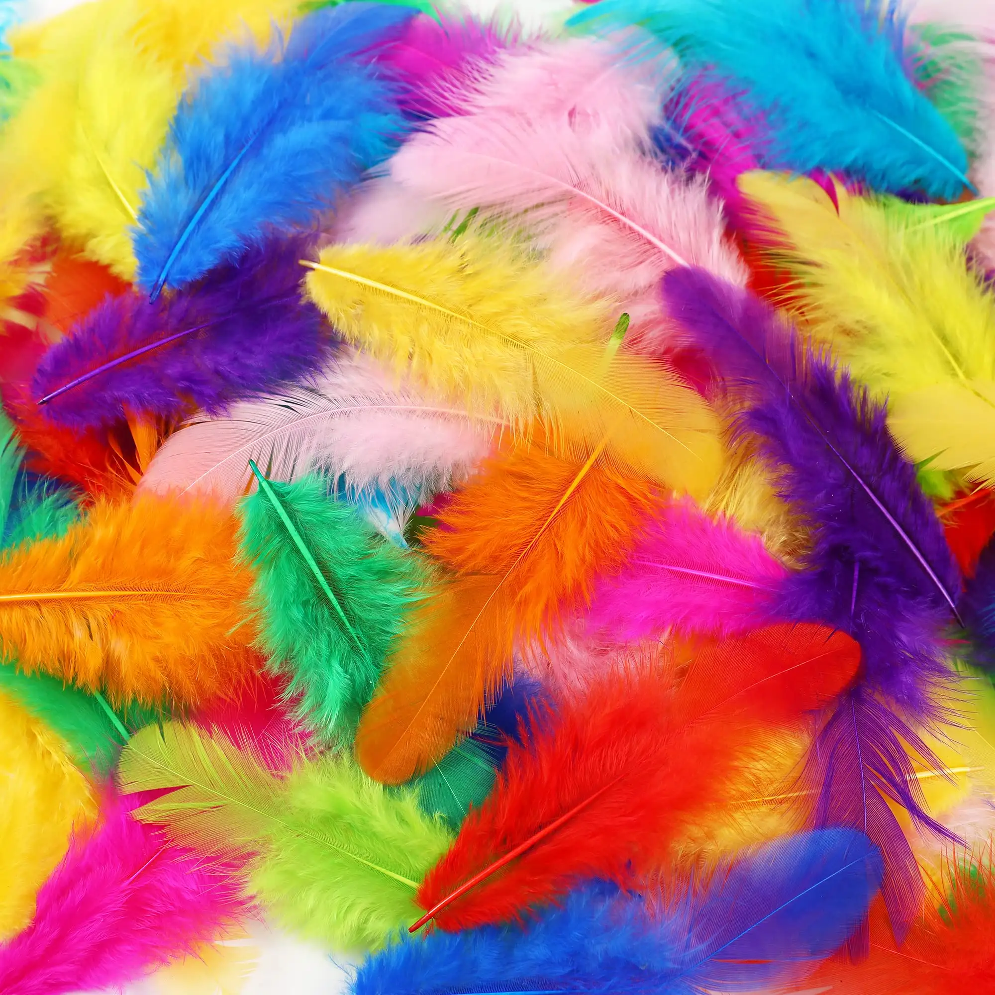 Vente chaude enfants bricolage artisanat accessoires de mode 4-9cm assortis plumes de poule naturelles plumes plumes