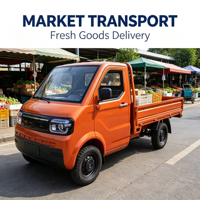 Mini Camioneta Eléctrica China, Vehículo de Transporte Eléctrico, Camioneta Eléctrica de 2 Puertas con Cabina de Conducción Cerrada, Mini Camioneta Eléctrica de 4 Ruedas