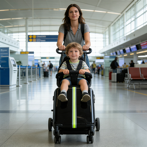 Valise à roulettes portable <span class=keywords><strong>2</strong></span>-<span class=keywords><strong>en</strong></span>-1 OEM Premium Sûre et Pratique, approuvée par les mamans, avec serrure TSA et siège enfant de 3 à 5 ans - Product Image 5