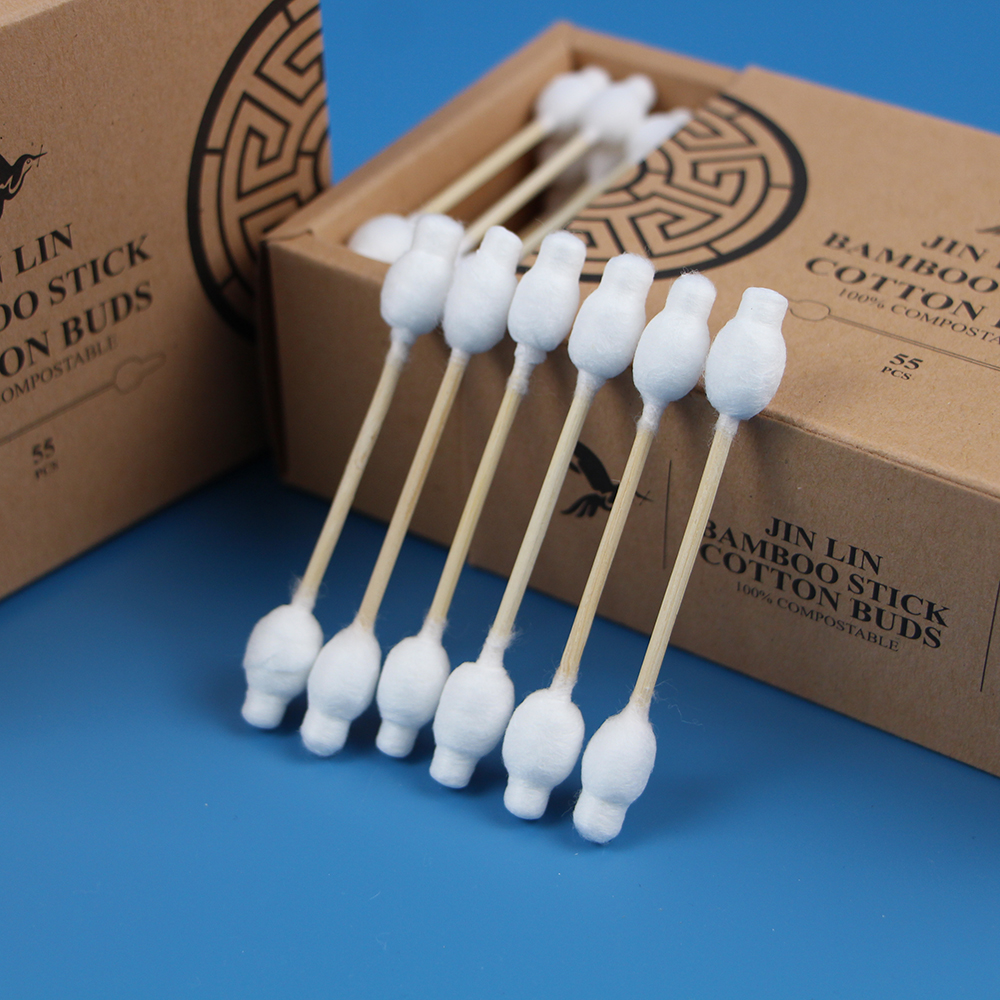 婴儿使用有机双头芽安全护理清洁q-tips竹棒耳棉拭子 - buy baby