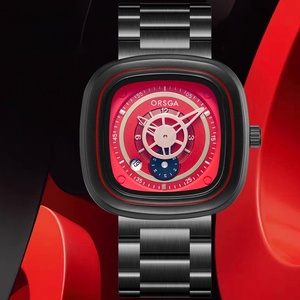 Relojes de Lujo Mecánicos de Acero Inoxidable Negro Raro con Calendario Cuadrado y Cristal de Zafiro. Relojes de Pulsera Unisex de Moda, Varios Modelos - Product Image 1