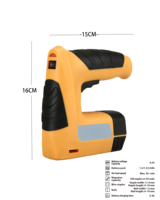 Pistolet à clous électrique rechargeable Construction en métal et acier Agrafeuse de qualité pour le bricolage Cloueuse à air pour menuiserie Clous d'encadrement