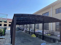 Abri de stationnement pour voiture en aluminium durable et imperméable avec revêtement en poudre, carport double assemblé