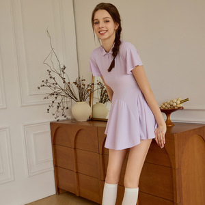 Robe de tennis décontractée pour femme avec logo personnalisé, col polo mi-zippé, respirante, légère, coupe ajustée, tenue de golf et de pickleball pour l'extérieur - Product Image 5