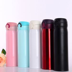 กระติกน้ำเก็บความร้อนแบบเด้งได้ ขนาด 500 มล. สีขาว สำหรับกิจกรรมกลางแจ้ง ผลิตจากสแตนเลส 304 ความจุขนาดใหญ่ ขวดน้ำกีฬา สกรีนโลโก้ได้ - Product Image 2