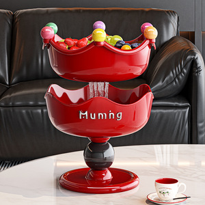 Plato de Drenaje para Frutas, Plato de Dibujos Animados para Niños, Plato de Almacenamiento de Frutas Secas, Plato de Caramelos con Base Alta para Sala de Estar - Product Image 4