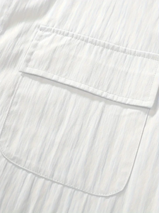 เสื้อเชิ้ตคอปกแขนสั้นสีเบจแฟชั่นลำลองสำหรับผู้ชายใส่ในฤดูร้อนและกางเกงขาสั้นแบบมีเชือกผูก-น้ำหนักเบา - Product Image 3